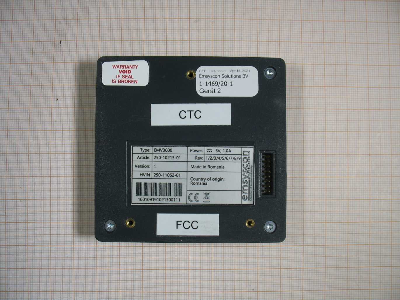 RFID Reader - FCC ID 2A2BO-EMV3000 - Emsyscon Solutions SRL
