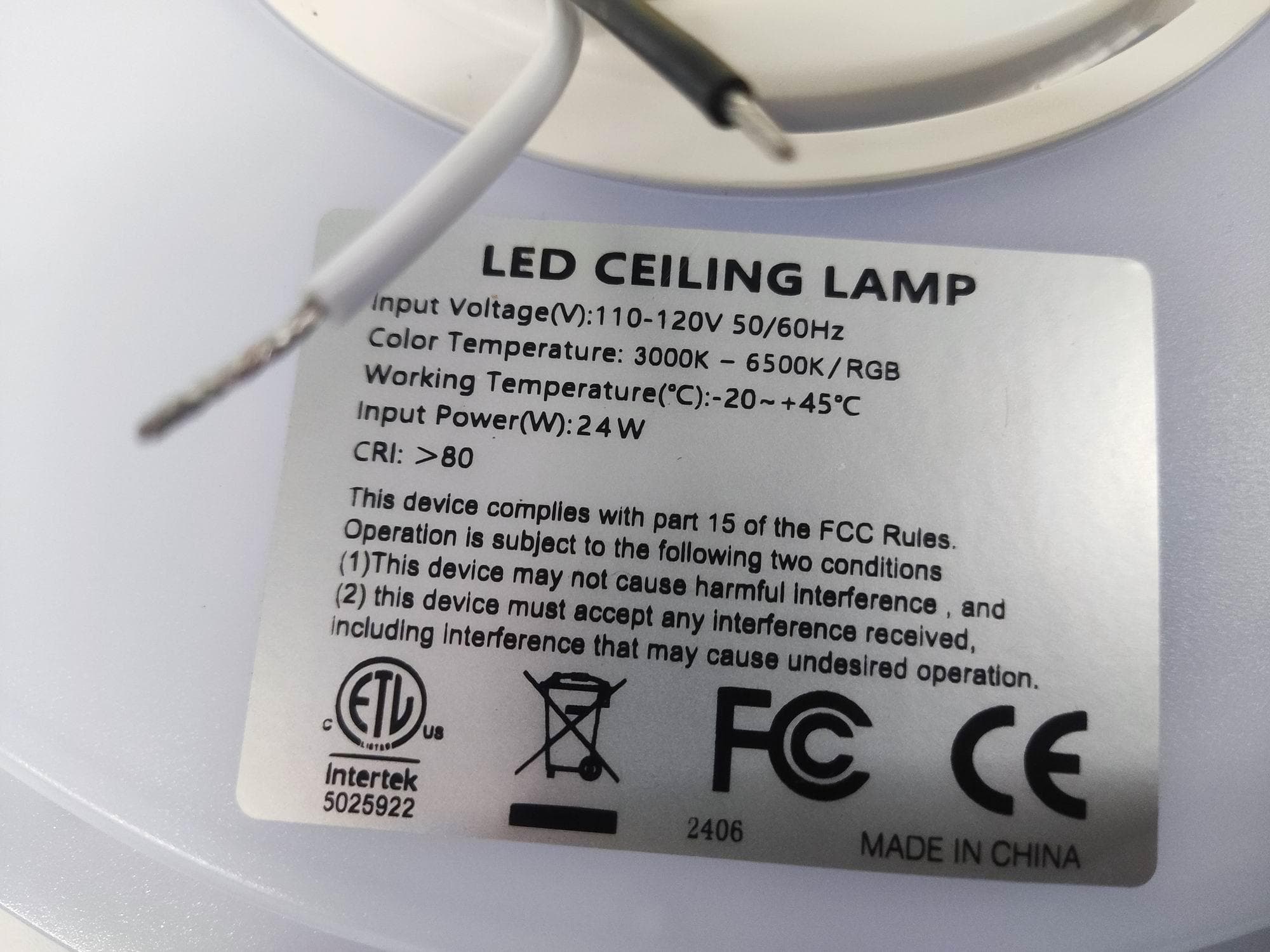LED CEILING LAMP - FCC ID 2A7XQ-SKCL-300 - ZHONGSHAN SUNKA LIGHTING TECHNOLOGY CO., LTD