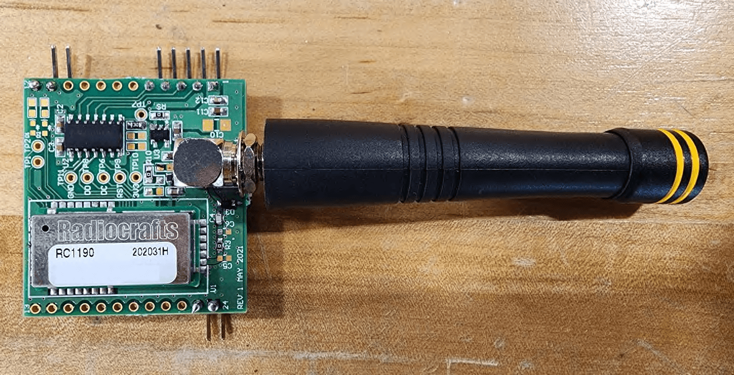 The BR-RC1190-Mod is a multi-channel RF transceiver module designed for GFSK operation using the Embedded RC232 protocol. - FCC ID 2A8AC-BRRC1190MOD - Broy Engineering Ltd