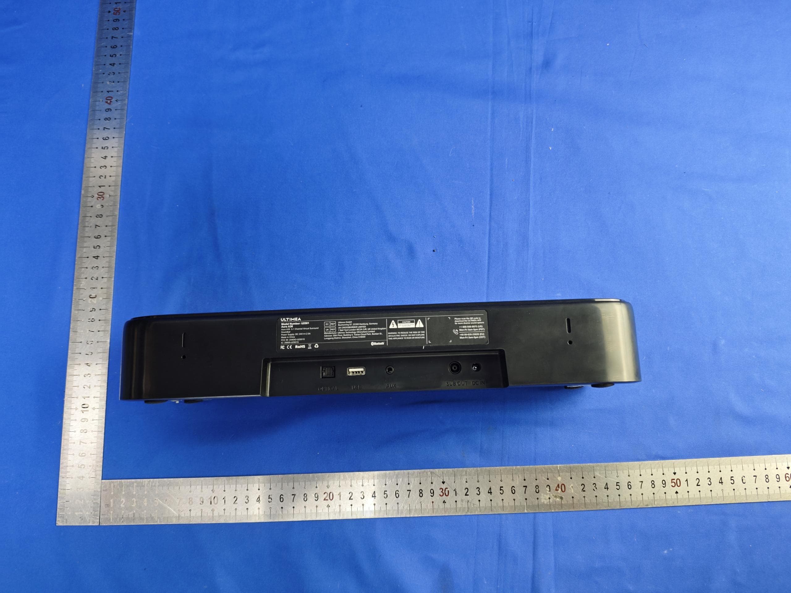 Aura A30 5.1 Channel Virtual Surround Soundbar - FCC ID 2A9OO-U2501S - Ultimea Technology (Shenzhen) Limited