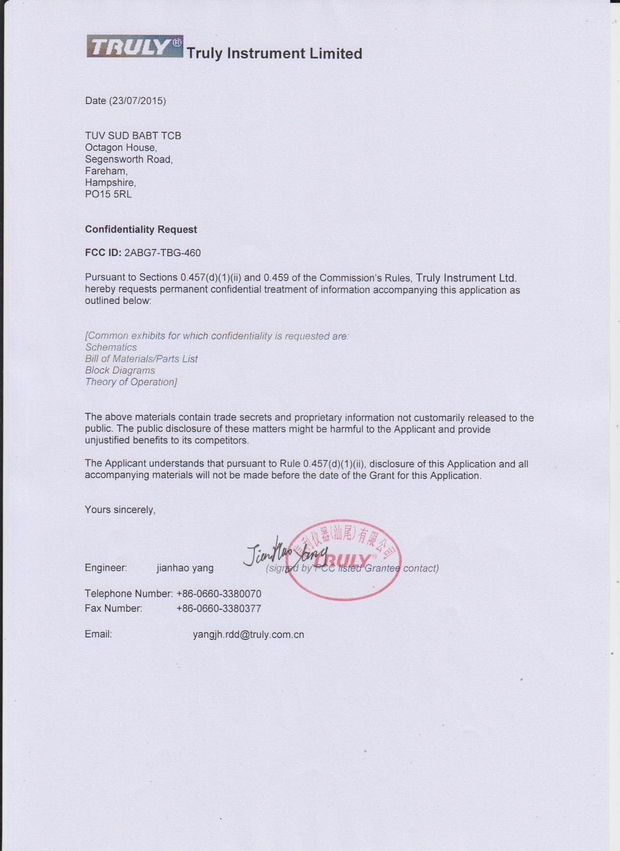 Blood Glucose / Cholesterol 2 in 1 Monitoring System - FCC ID 2ABG7-TBG-460 - Truly Instrument Ltd.