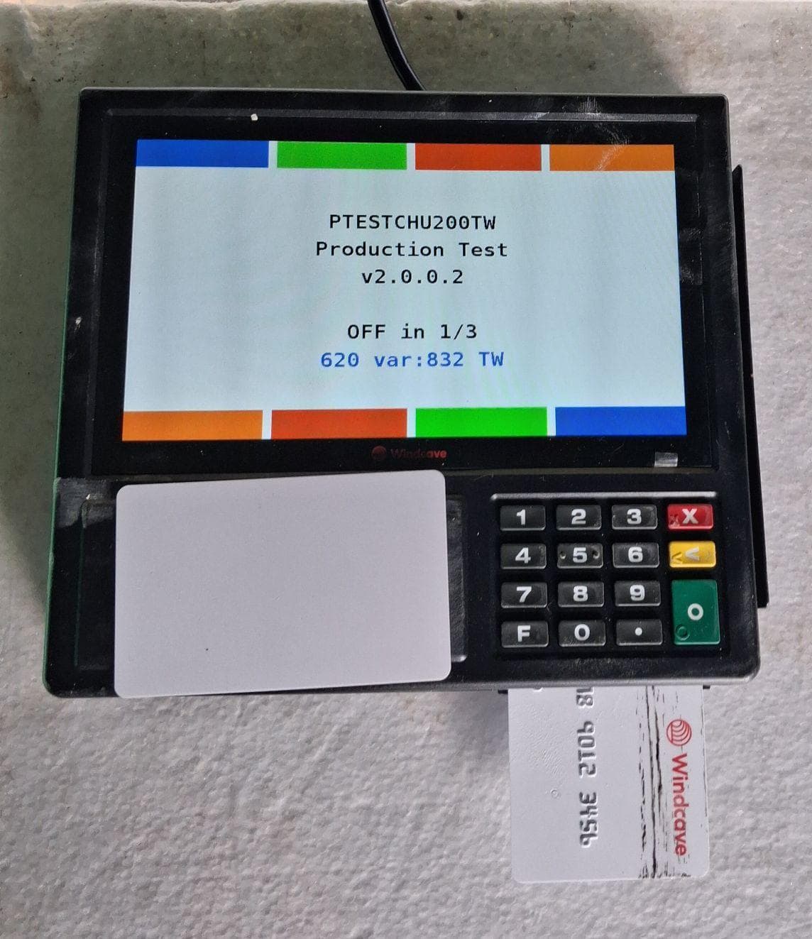 Point of Sale (POS) Device - FCC ID 2AC2O-CHU200TW - Windcave Limited
