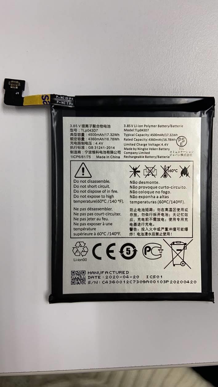 5G NR/ LTE/WCDMA/GSM Mobile Phone - FCC ID 2ACCJN050 - TCL Communication Ltd.