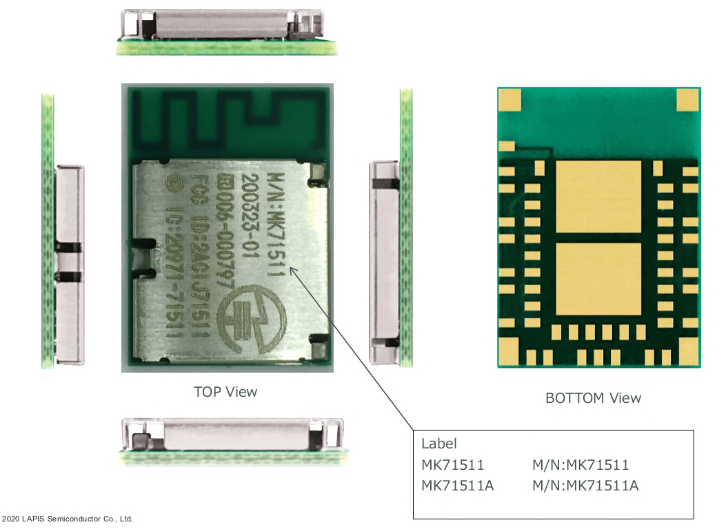 Bluetooth low energy wireless module - FCC ID 2ACIJ71511 - LAPIS Technology Co.,Ltd.