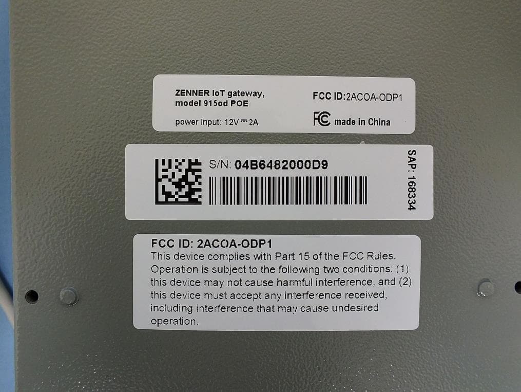IoT gateway - FCC ID 2ACOA-OD2 - Zenner USA, Inc. (3)