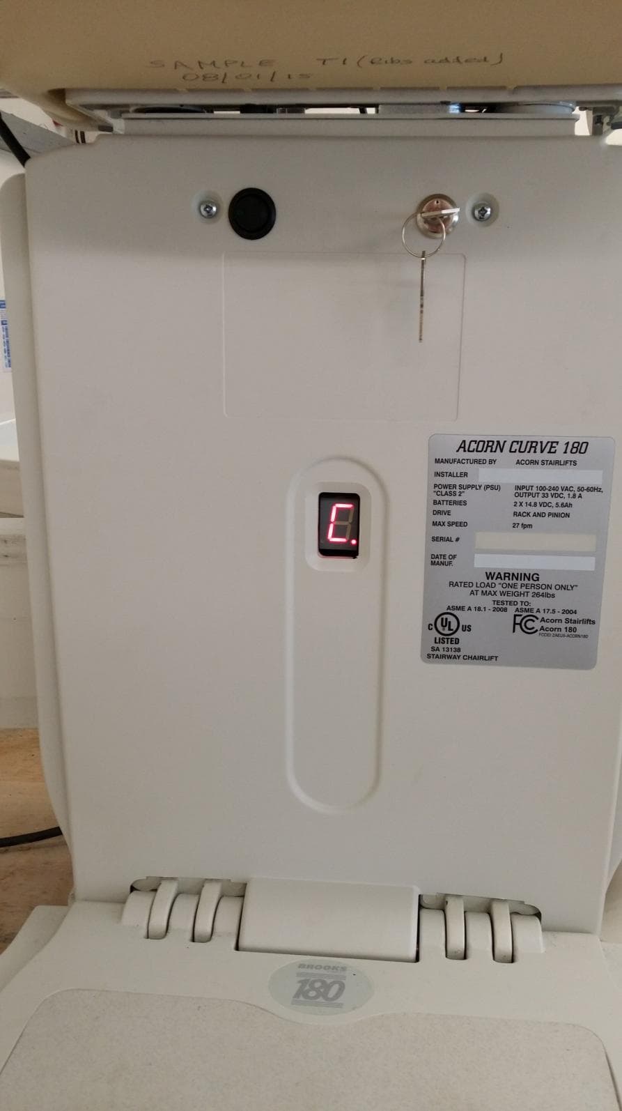Acorn 180 Curved Lift - FCC ID 2AFDQ-ACORN180 - Acorn Mobility Service Ltd