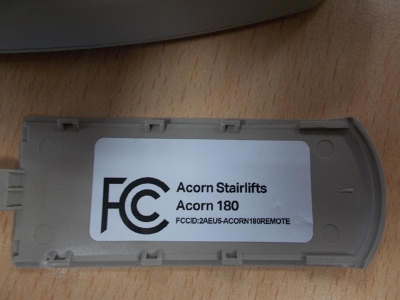 Acorn 180 Curved Lift T573 - FCC ID 2AFDQACORN180REMOTE - Acorn Mobility Service Ltd (2)