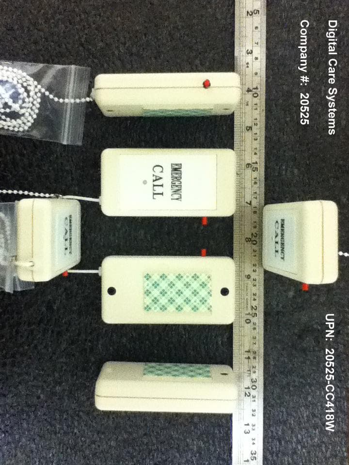 418 MHz Wall Mounted Pull Cord Transmitter - FCC ID 2AFJ8-CC418W - Digital Care Systems, Inc.
