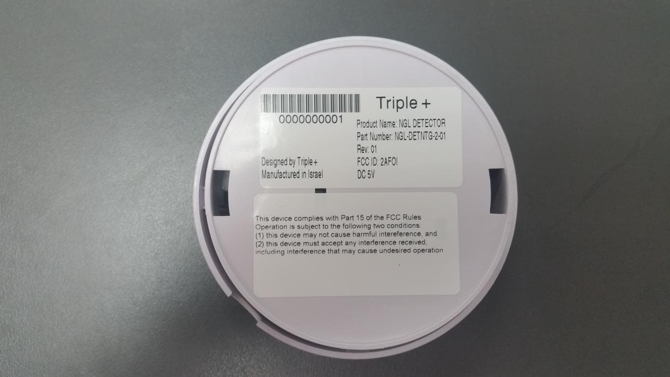 Wireless System for gas leakage detection and prevention - FCC ID 2AFOINGLSM - Triple Plus