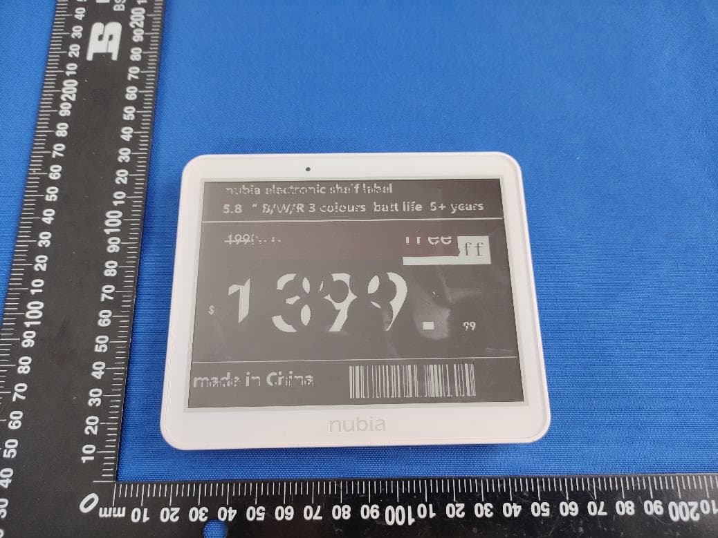 Electronic shelf label - FCC ID 2AHJO-WD1102F - Nubia Technology Co., Ltd.
