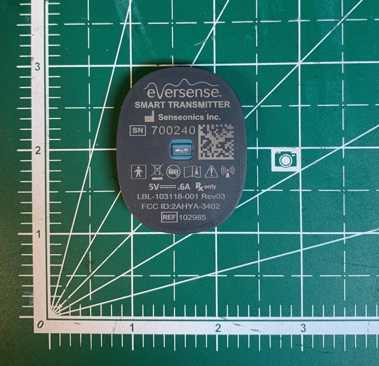 Glucose Smart Transmitter - FCC ID 2AHYA-3402 - Senseonics Incorporated
