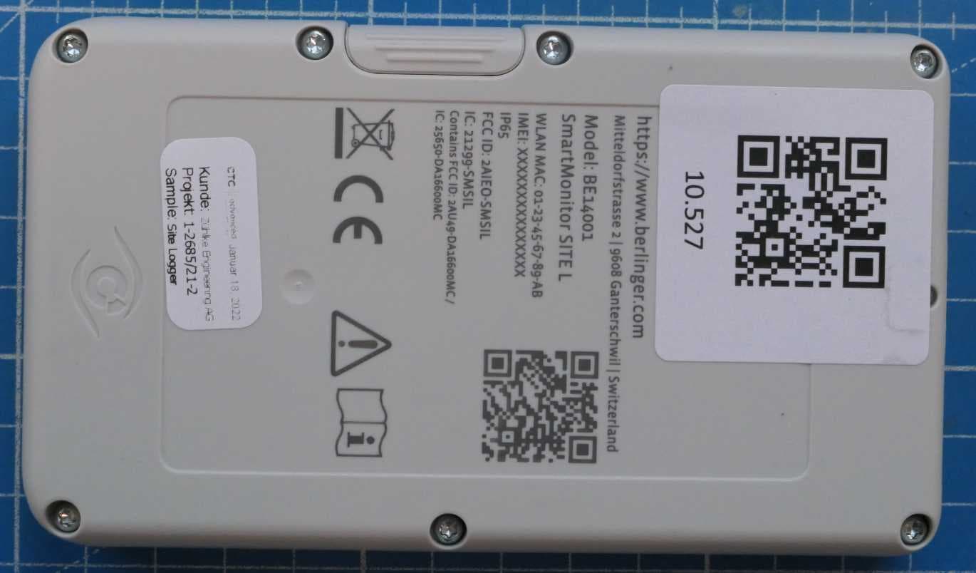 Site Logger with Cellular/Wifi/BLE - FCC ID 2AIEO-SMSIL - Berlinger & Co. AG