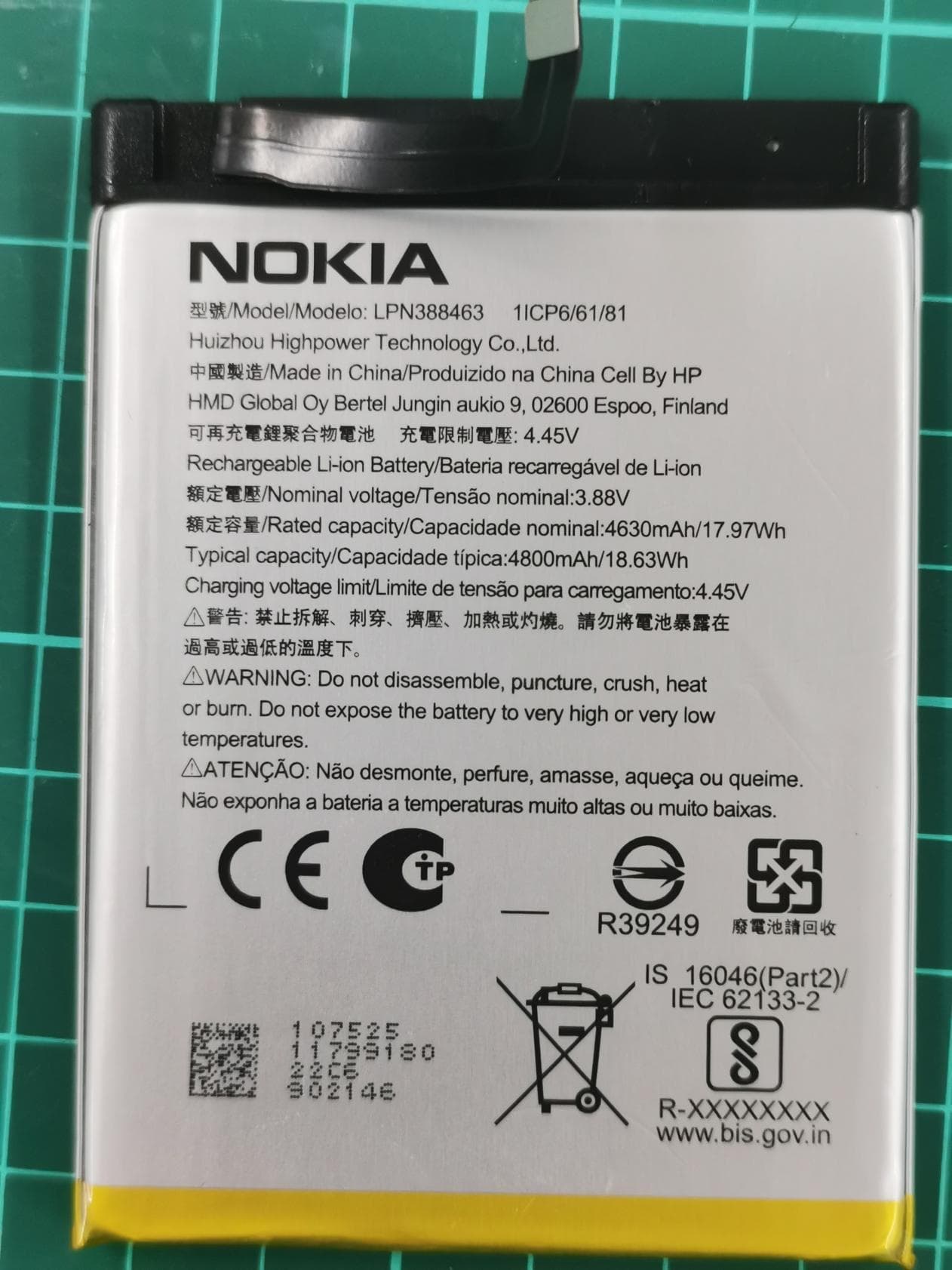 Smartphone - FCC ID 2AJOTTA-1486 - HMD global Oy