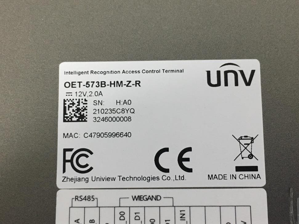 Intelligent Recognition Access Control Terminal - FCC ID 2AL8S-0235C8YQ - ZHEJIANG UNIVIEW TECHNOLOGIES CO LTD (2)