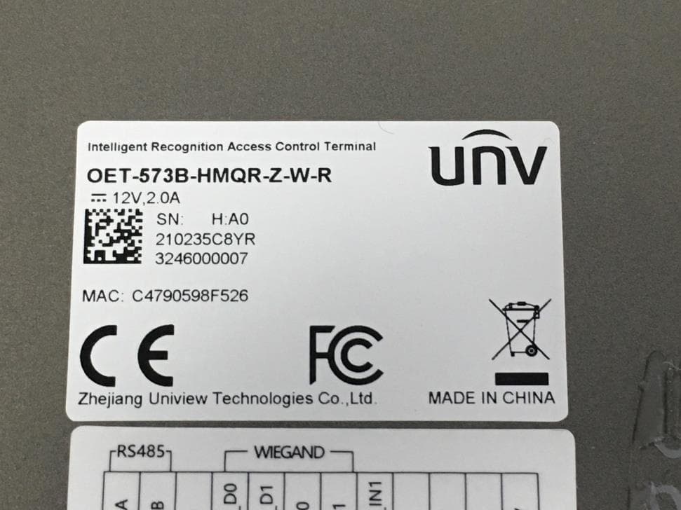 Intelligent Recognition Access Control Terminal - FCC ID 2AL8S-0235C8YR - ZHEJIANG UNIVIEW TECHNOLOGIES CO LTD (3)