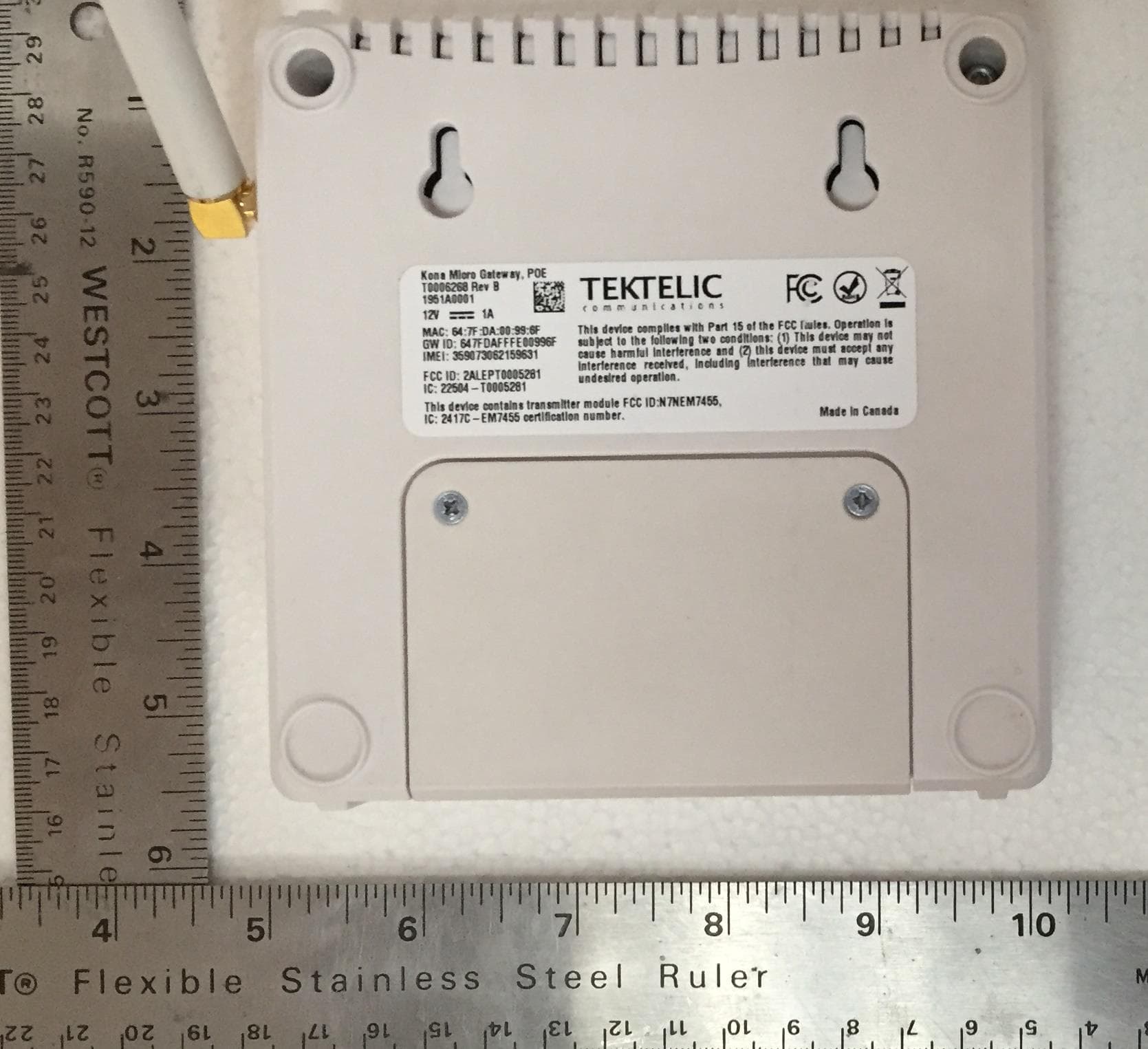Kona Micro PoE Gateway is a LoRa base station - FCC ID 2ALEPT0006600 - TEKTELIC Communications Incorporated