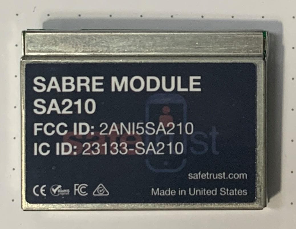 SABRE Module - FCC ID 2ANI5SA210 - Safetrust Inc