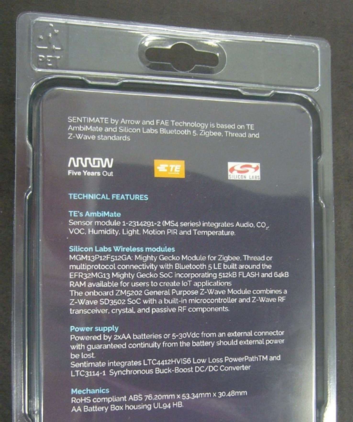 Multi sensor and multi wireless Product Accelerator for IoT - FCC ID 2AQ69SENTIMATE - FAE TECHNOLOGY
