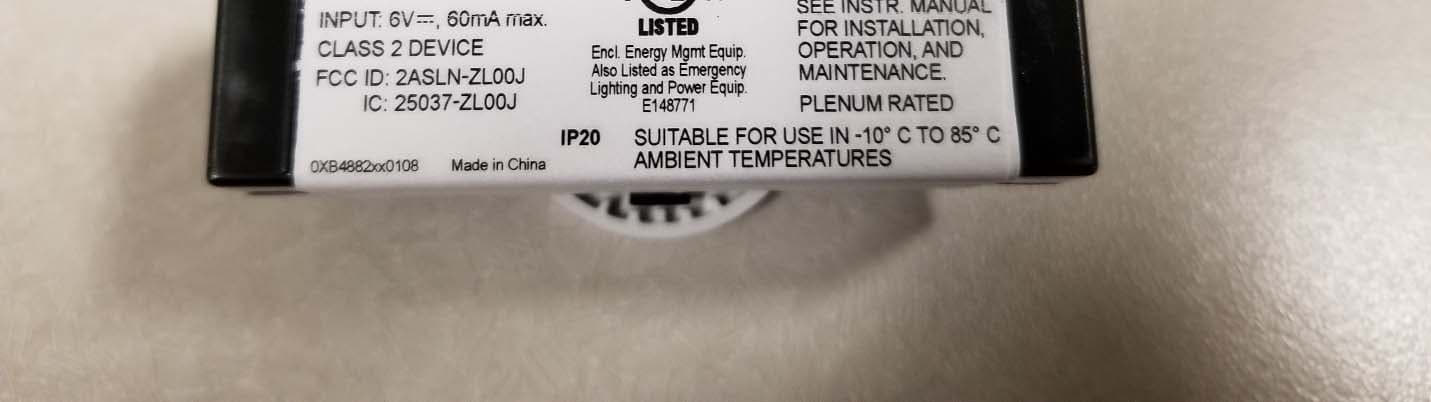 Intellect Sensor Head ZL00J-T0W - FCC ID 2ASLN-ZL00J - Leviton Manufacturing Co., Inc.