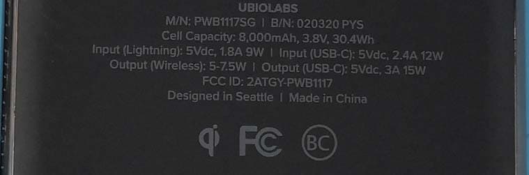 Wireless Power Bank - FCC ID 2ATGY-PWB1117 - UBIO LABS, INC.