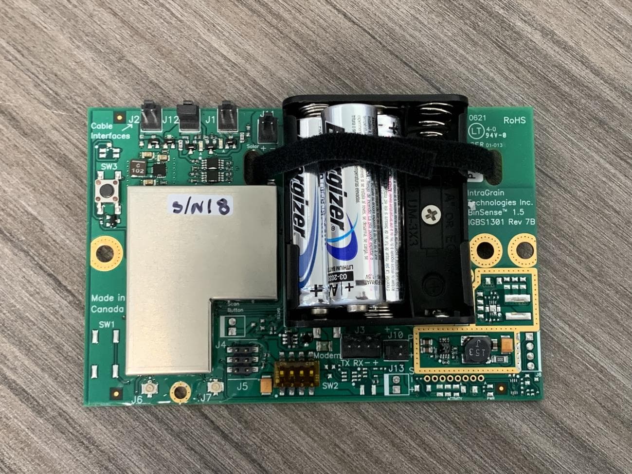 Grain monitoring system - FCC ID 2AUTY-106103RU-V06 - Intragrain Technologies Inc.