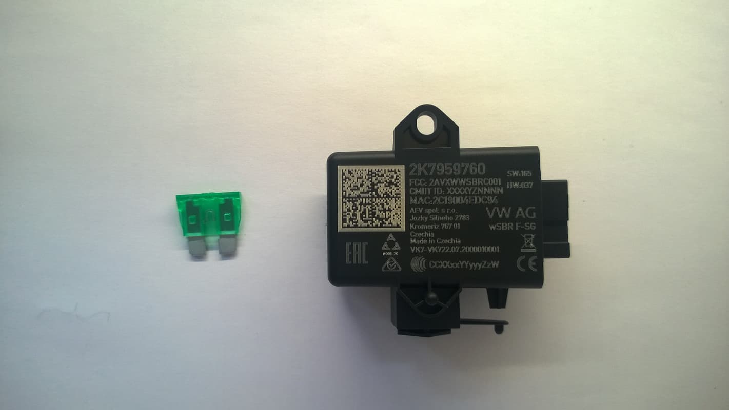 Wireless Seat Belt Reminder - Car Unit - FCC ID 2AVXWWSBRC001 - AEV spol. s r.o.