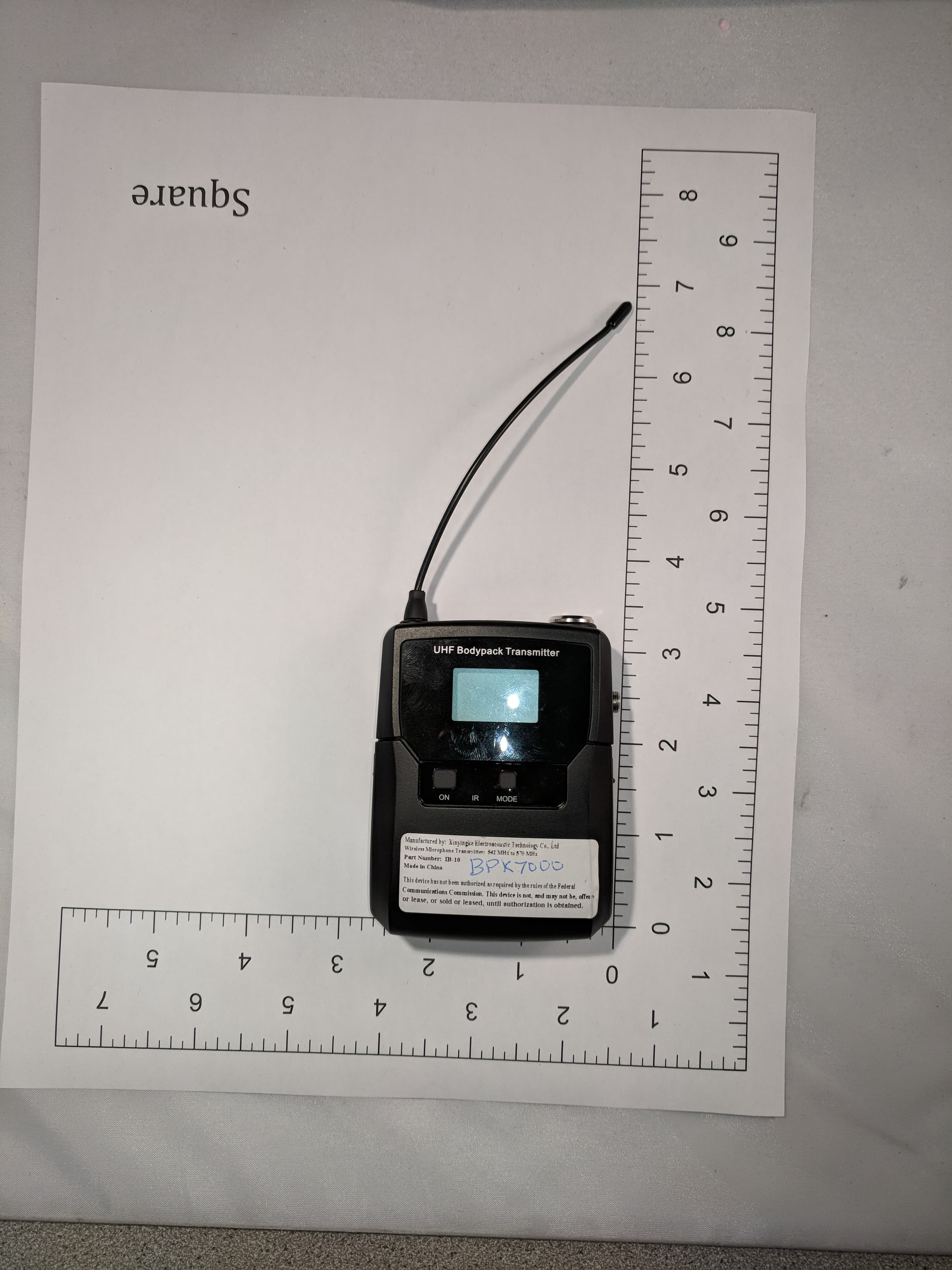 Bodypack Transmitter for Wireless Microphone System - FCC ID 2AWPD-BPK7000 - Kingdom Inc.