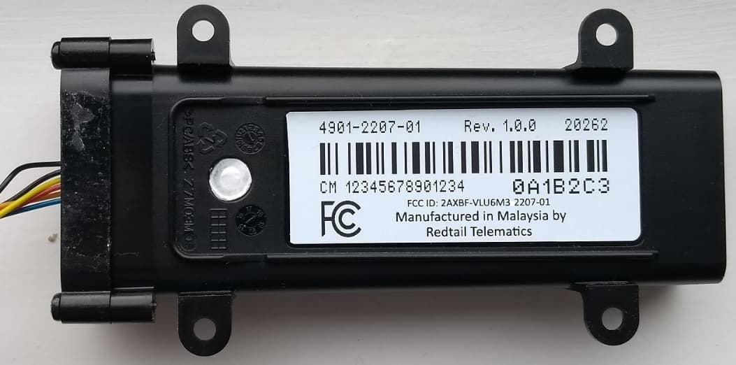 Stolen vehicle recovery product - FCC ID 2AXBF-VLU6M32207-01 - Redtail Telematics Limited