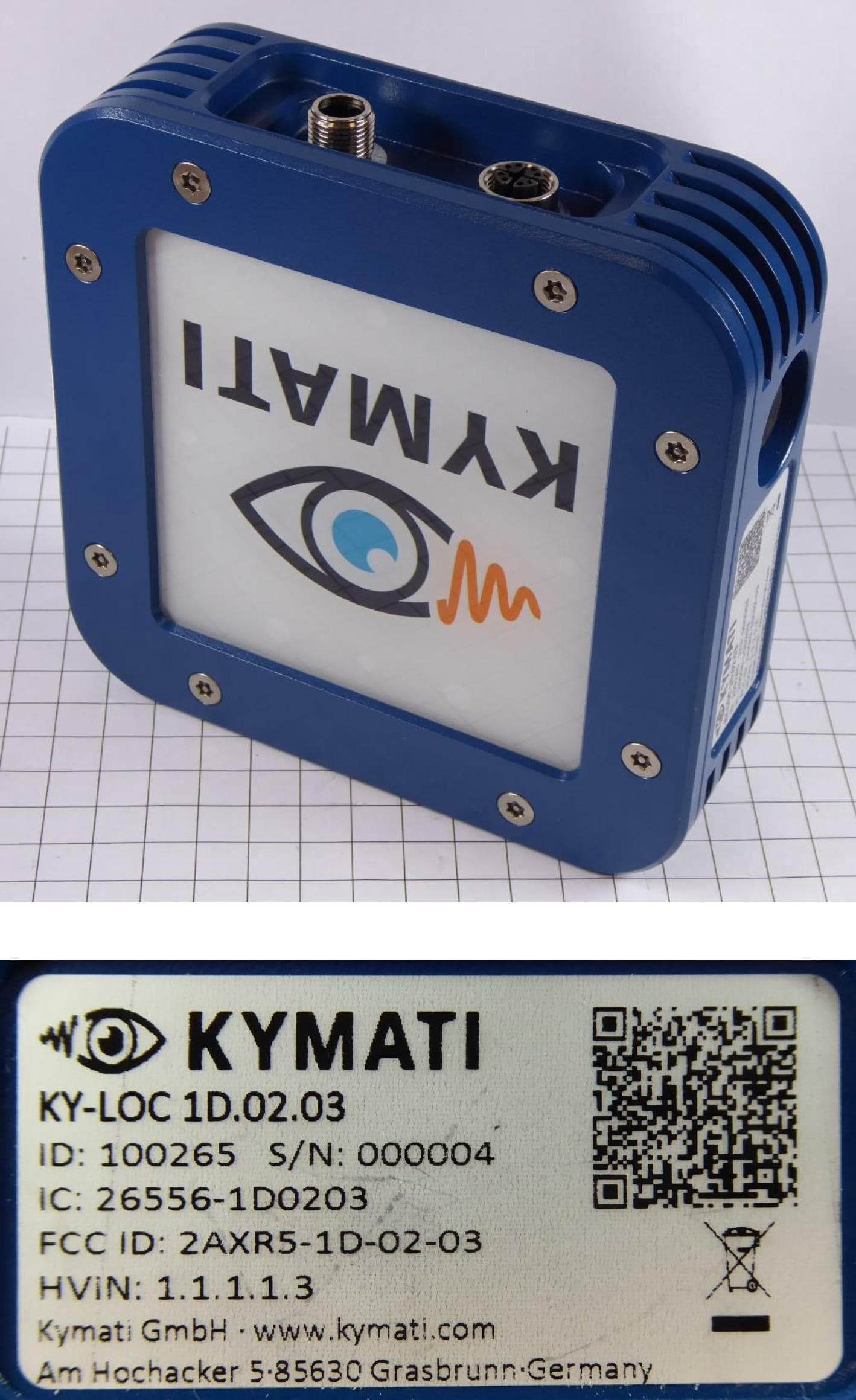 Radar Sensor - FCC ID 2AXR5-1D-02-03 - Kymati GmbH