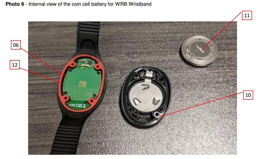 Wireless monitoring wristband - FCC ID 2AYFF-WRB02 - Pink Nectarine Health AB