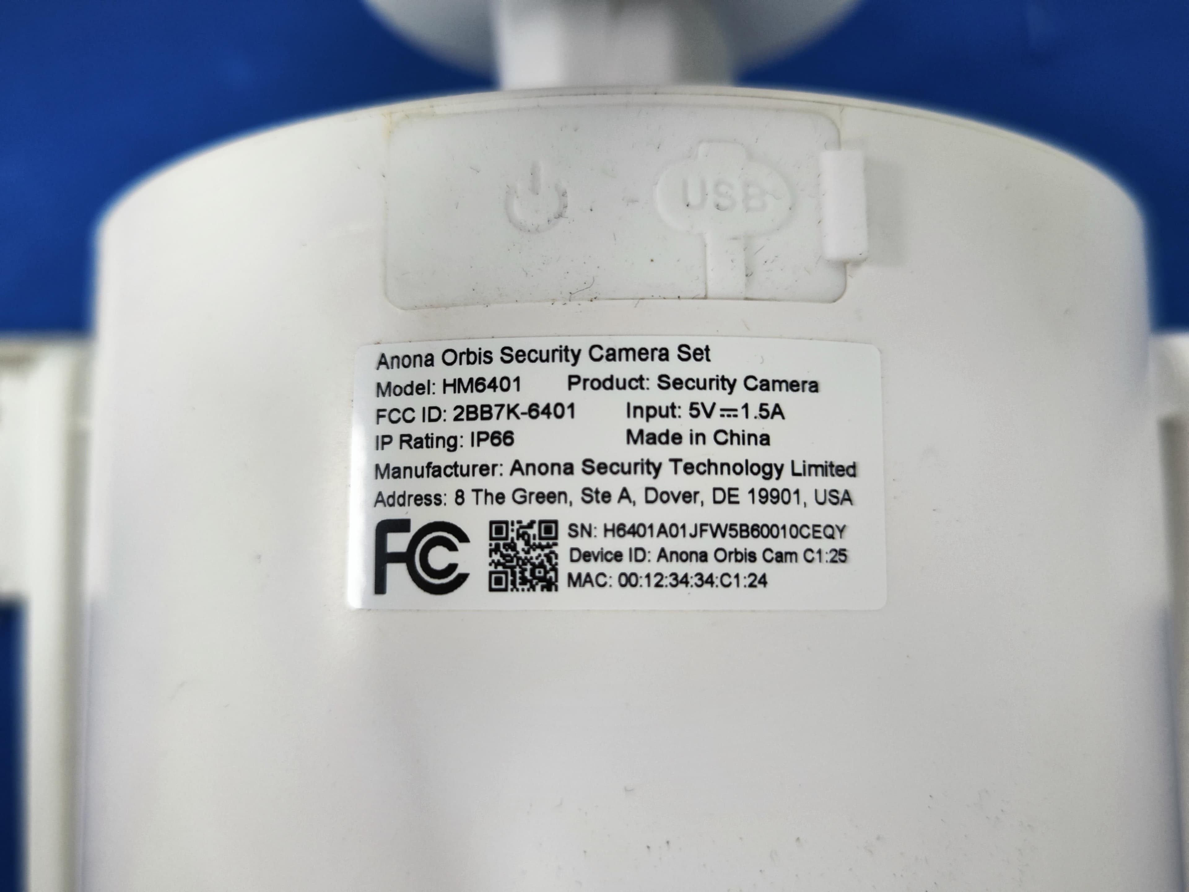 Security Camera - FCC ID 2BB7K-6401 - ANONA SECURITY TECHNOLOGY LIMITED