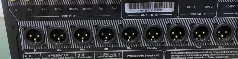 Multi-channel audio amplifier - FCC ID 2BBMZ-AVR-1680 - Procella Audio Svenska AB