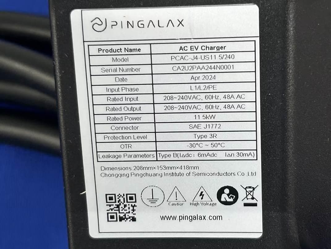 AC EV Charger - FCC ID 2BELE-J4US115KW - Chongqing Pingchuang Institute Of Semiconductors Co., Ltd.
