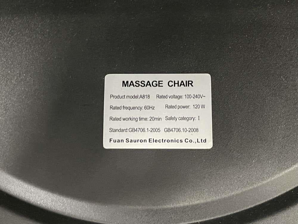 Massage Chair - FCC ID 2BHEV-A818 - Ningde suolong Technology Co.,Ltd (3)