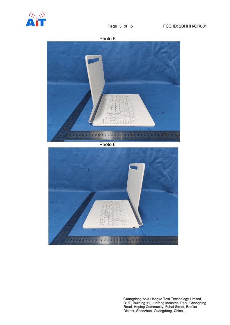 Tablet Keyboard Case - FCC ID 2BHHH-OR001 - Shenzhen Pinjin Technology Co., Ltd