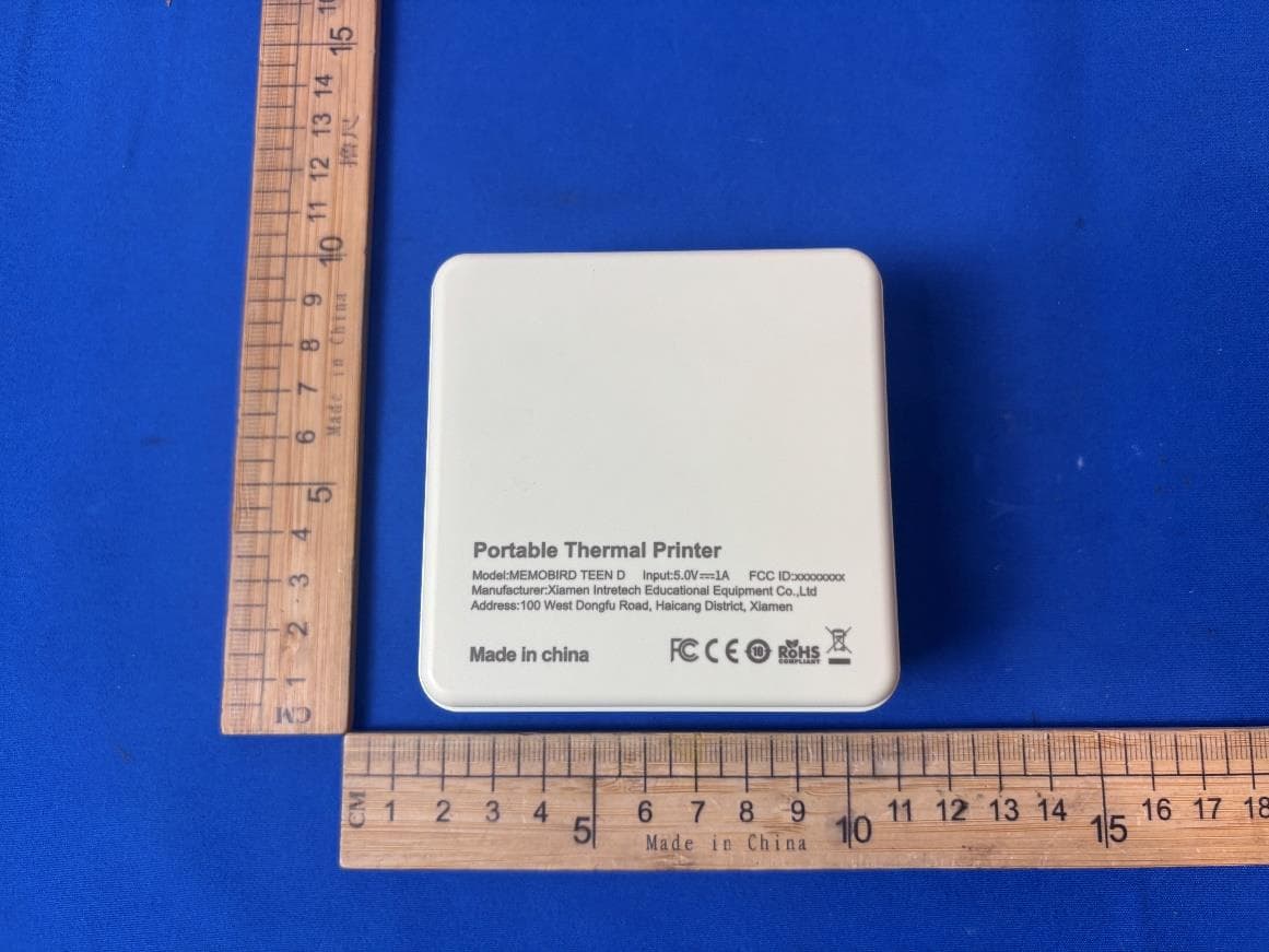 Portable Thermal Printer - FCC ID 2BSMH-MEMOBIRD736 - Xiamen Intretech Educational Equipment Co.,Ltd