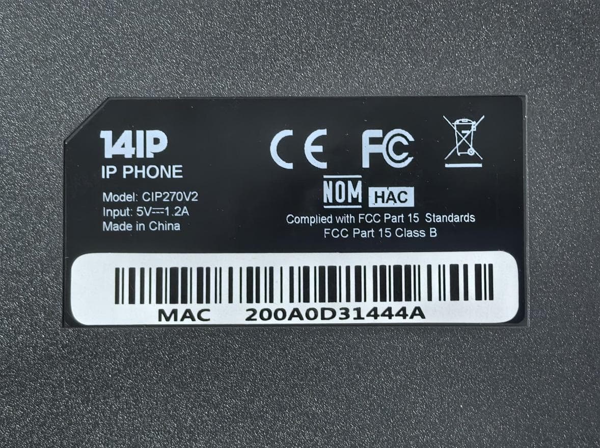 IP PHONE - FCC ID 2BUOZ-CIP270V2 - Fourteen IP Group Limited