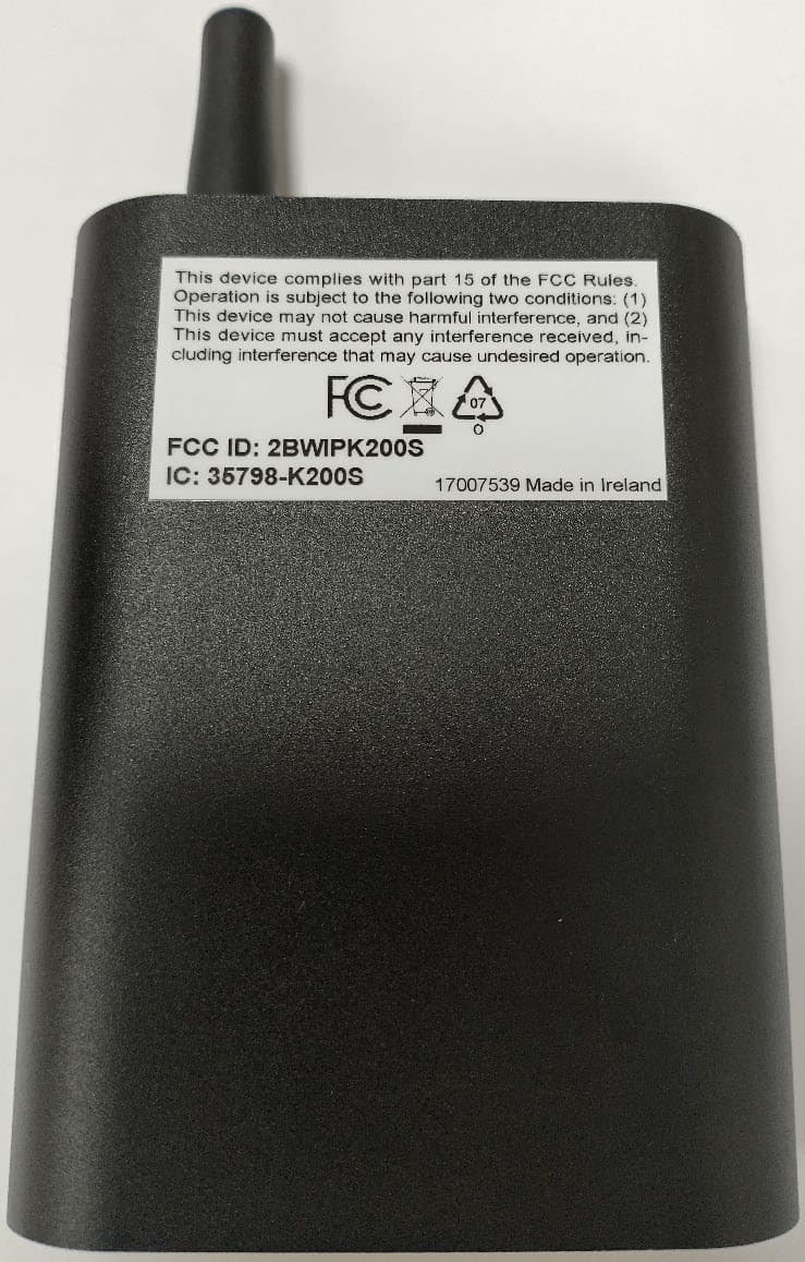 Wireless Sensor - FCC ID 2BWIPK200S - Cora Tine Teoranta t/a Kelsius