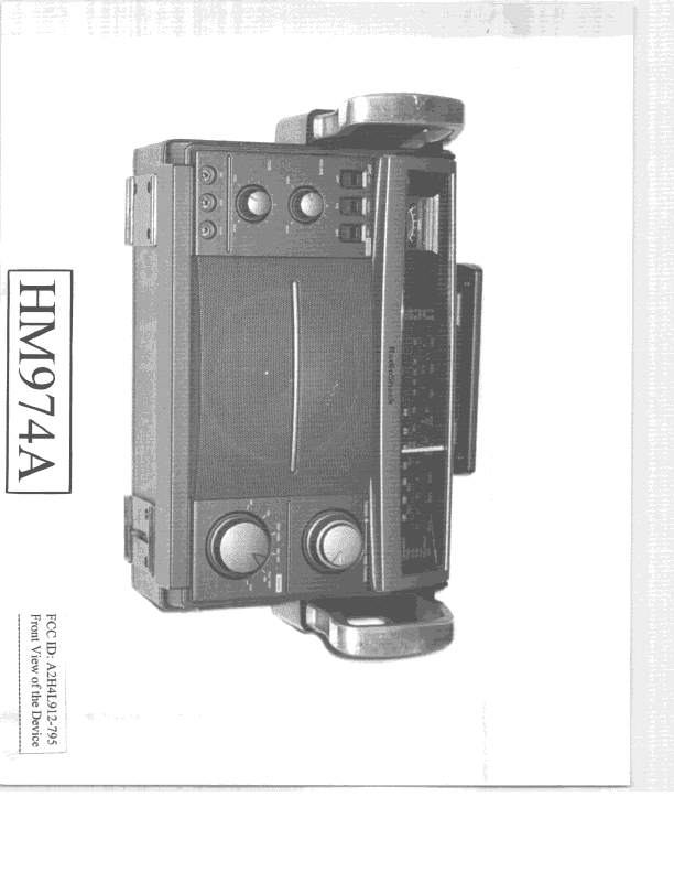 Multiband Receiver - FCC ID A2H4L912-795 - Alco Electronics Ltd