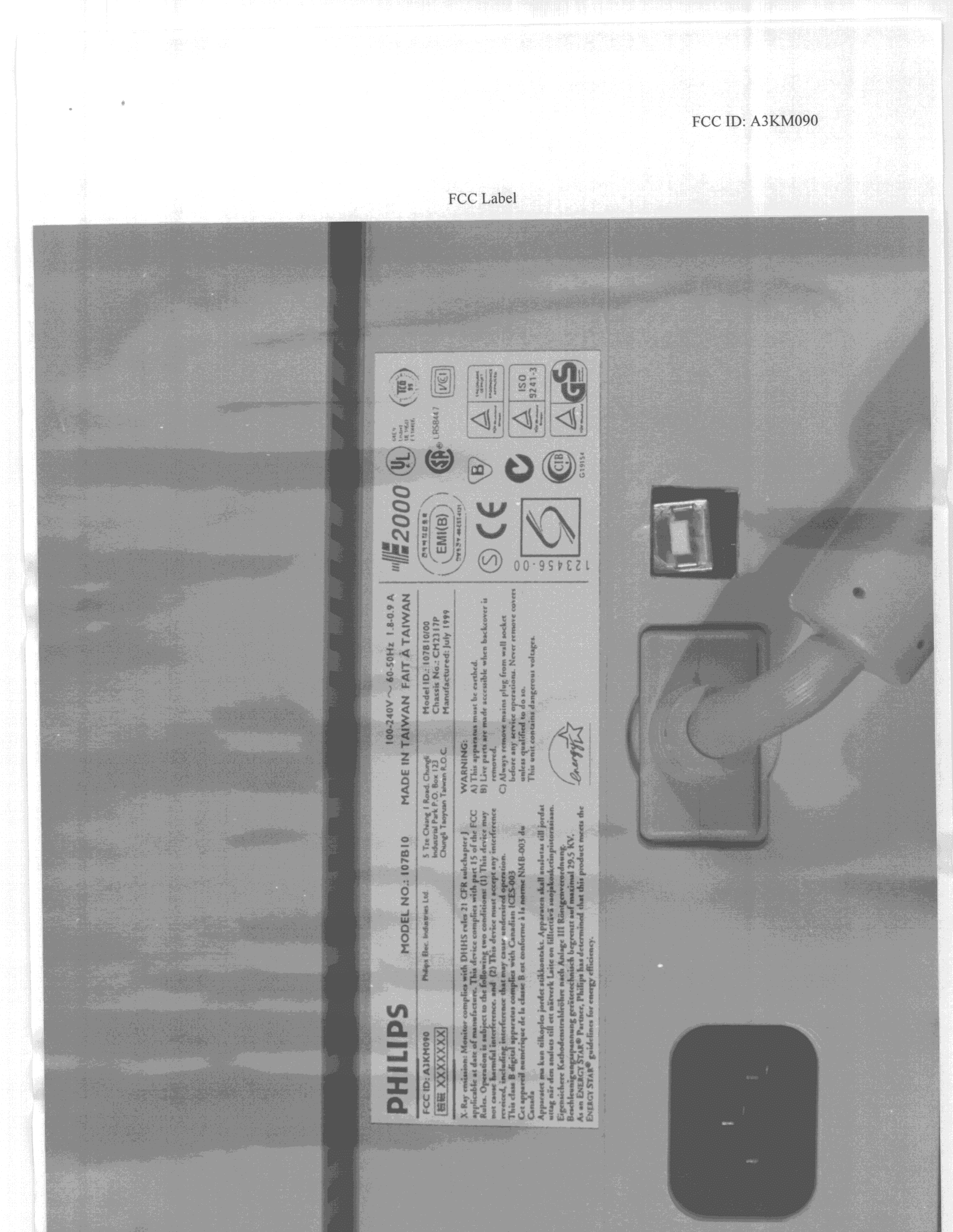 Color Monitor - FCC ID A3KM090 - Philips Electronics Industries (Taiwan) Ltd (3)