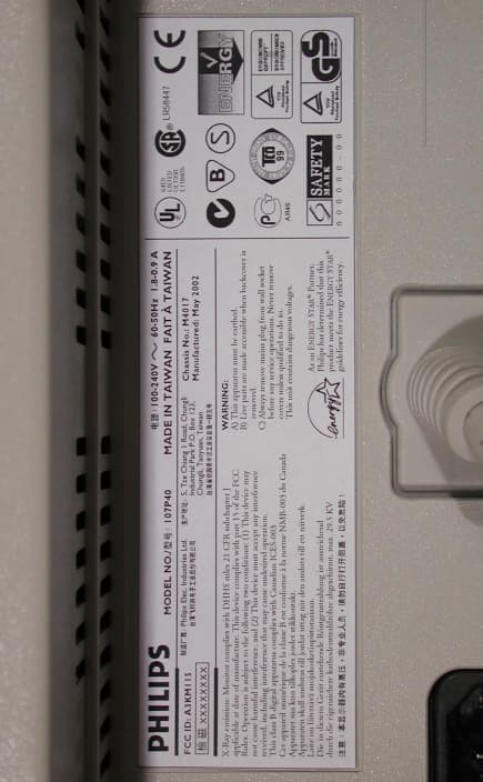 17" Color Monitor - FCC ID A3KM115 - Philips Electronics Industries (Taiwan) Ltd