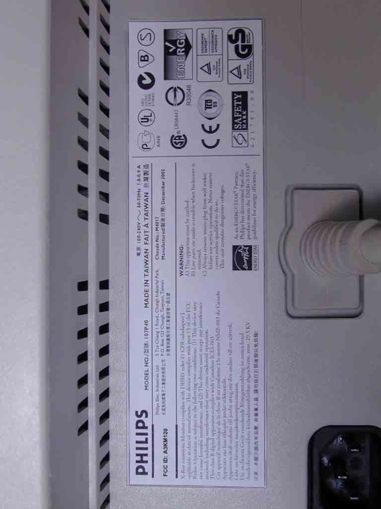 Color Monitor - FCC ID A3KM120 - Philips Electronics Industries (Taiwan) Ltd