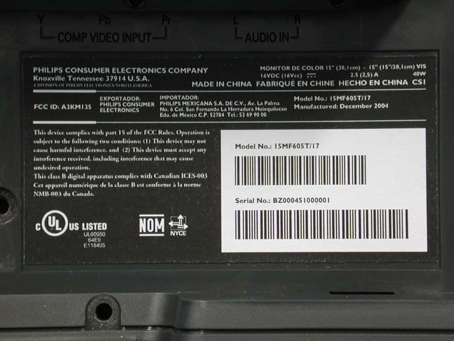 LCD TV - FCC ID A3KM135 - Philips Electronics Industries (Taiwan) Ltd (4)