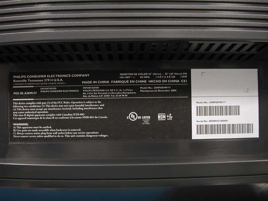 LCD TV - FCC ID A3KM137 - Philips Electronics Industries (Taiwan) Ltd (2)
