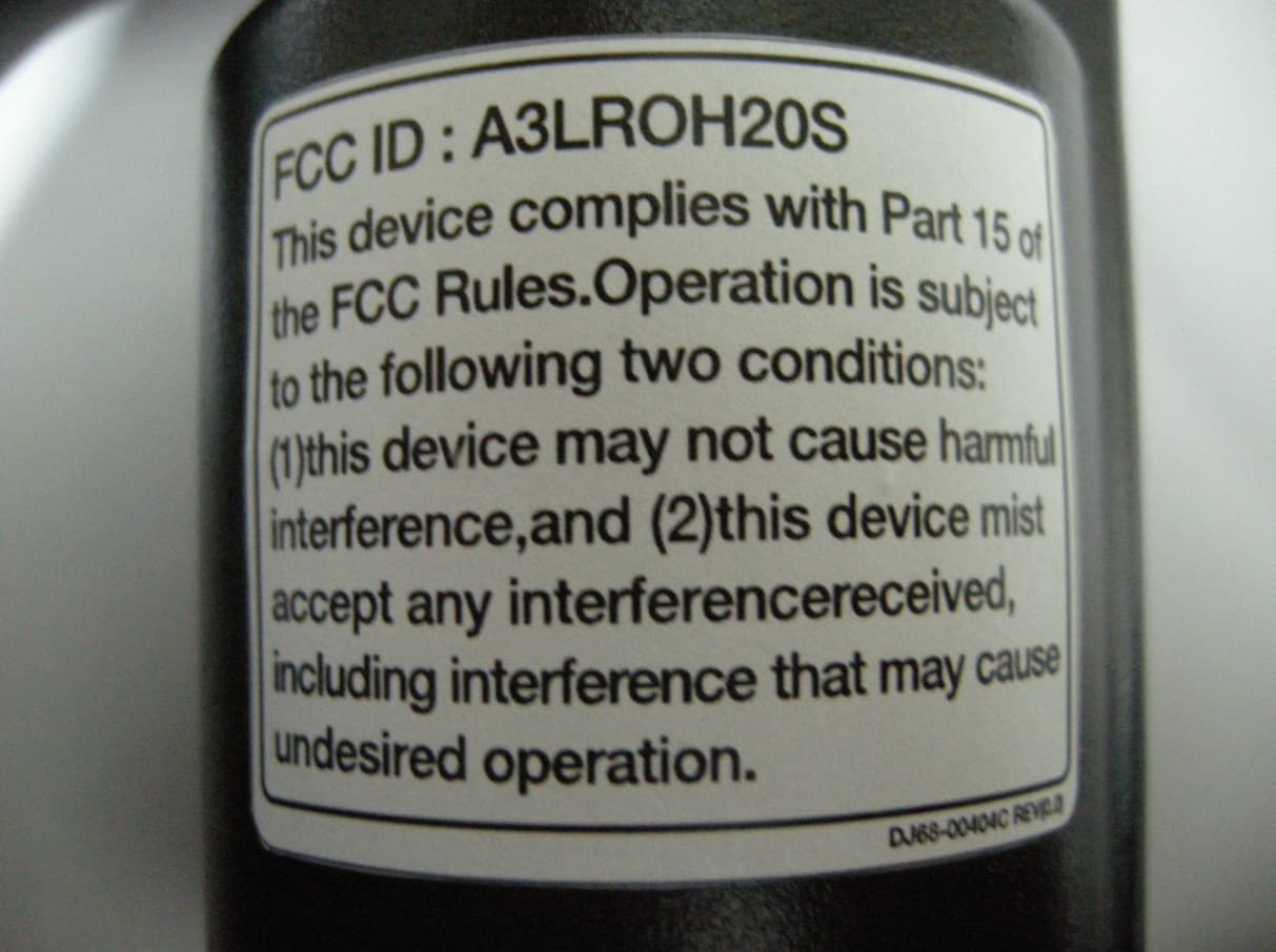 RF CONTROL HANDLE - FCC ID A3LROH20S - Samsung Electronics Co Ltd