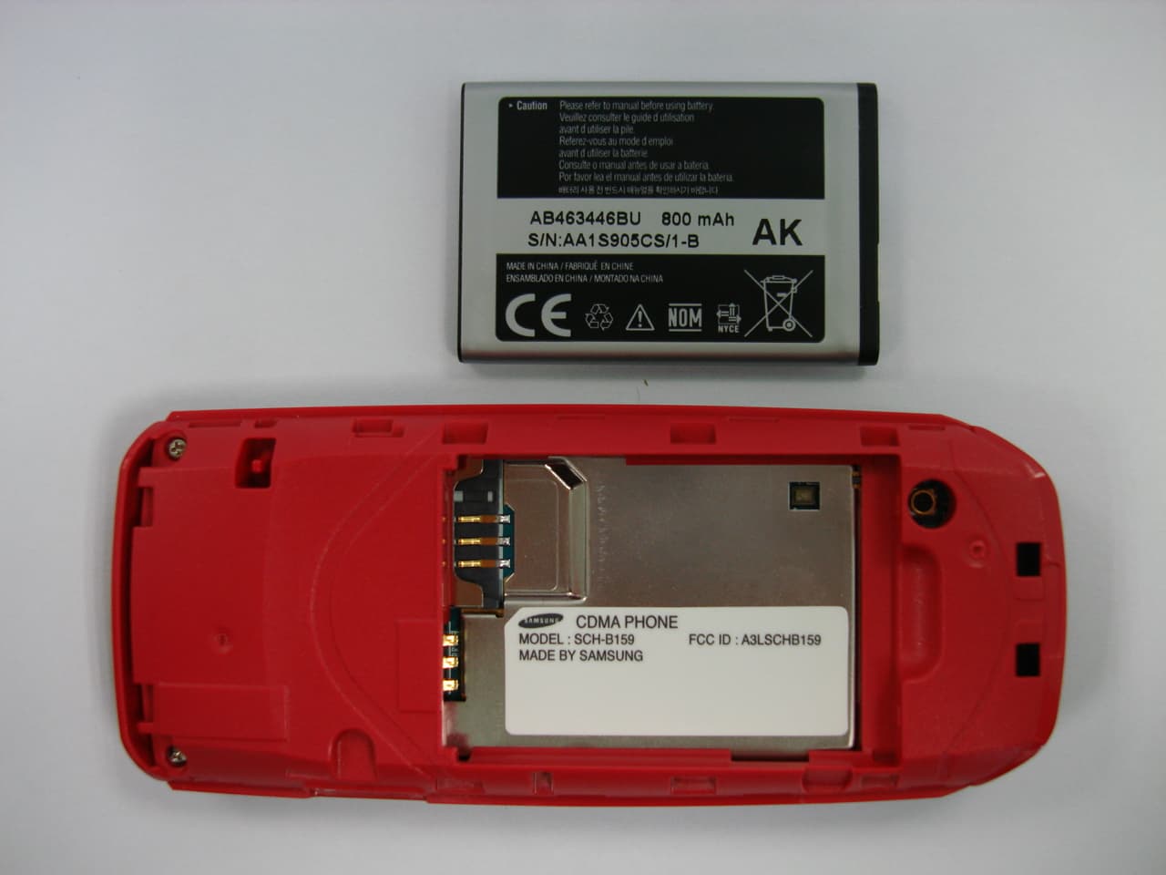 Cellular CDMA Phone - FCC ID A3LSCHB159 - Samsung Electronics Co Ltd