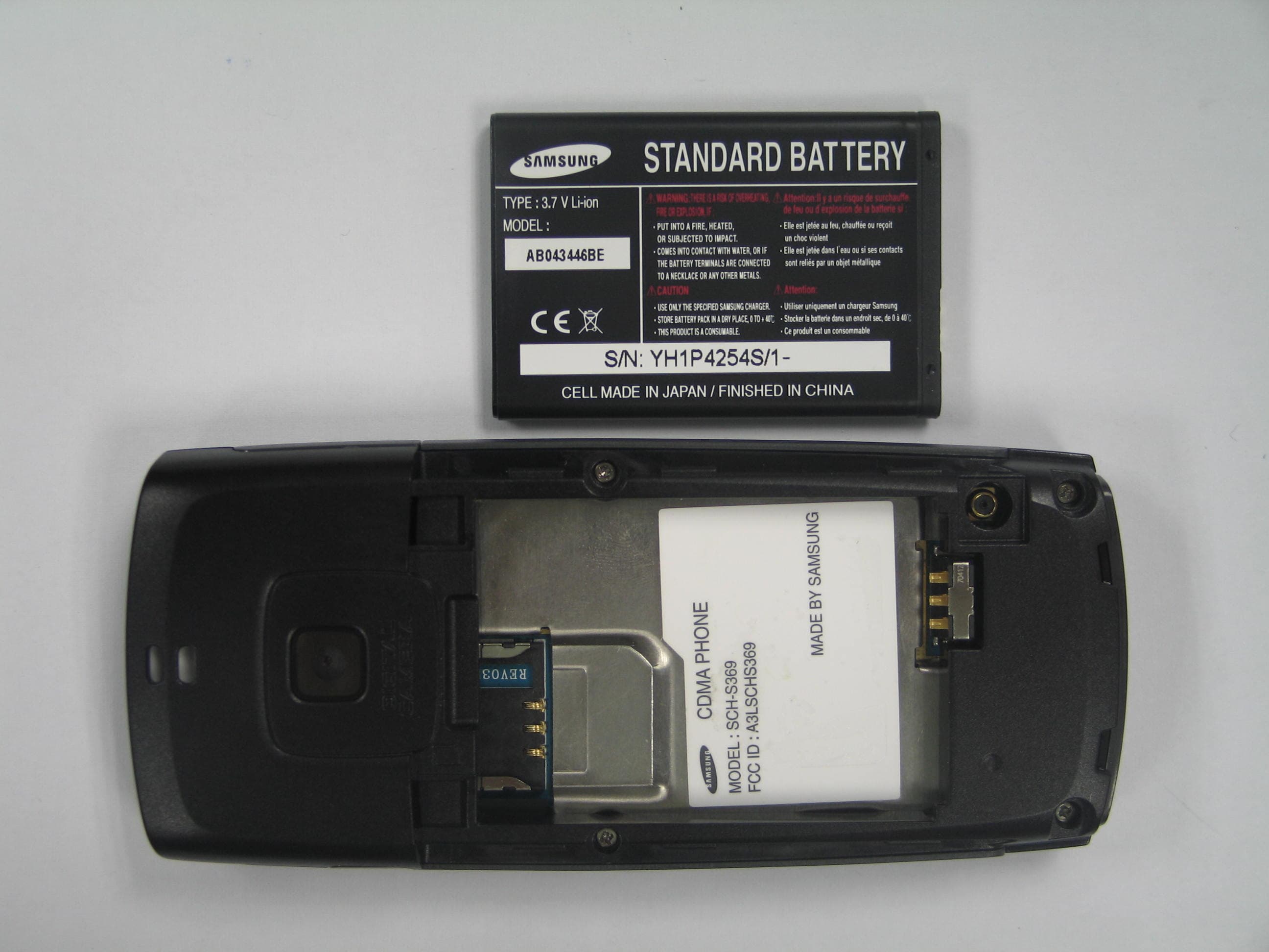 Cellular CDMA Phone - FCC ID A3LSCHS369 - Samsung Electronics Co Ltd (1)
