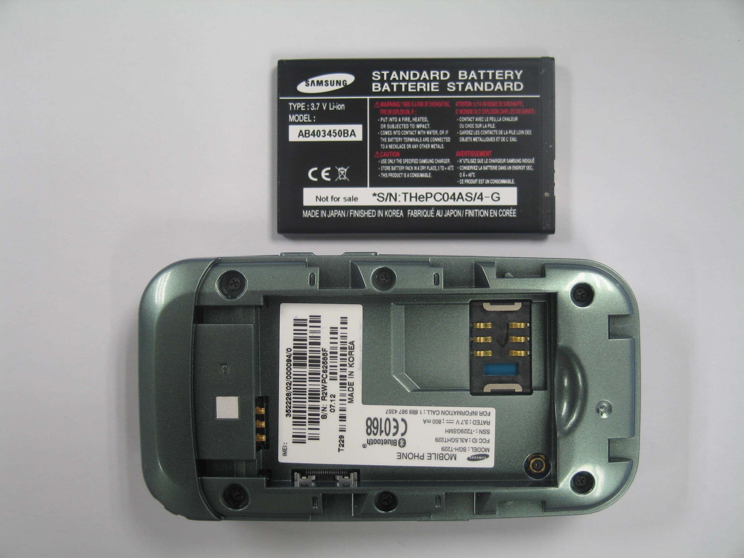 Cellular/PCS GSM Phone with Bluetooth - FCC ID A3LSGHT229 - Samsung Electronics Co Ltd (1)