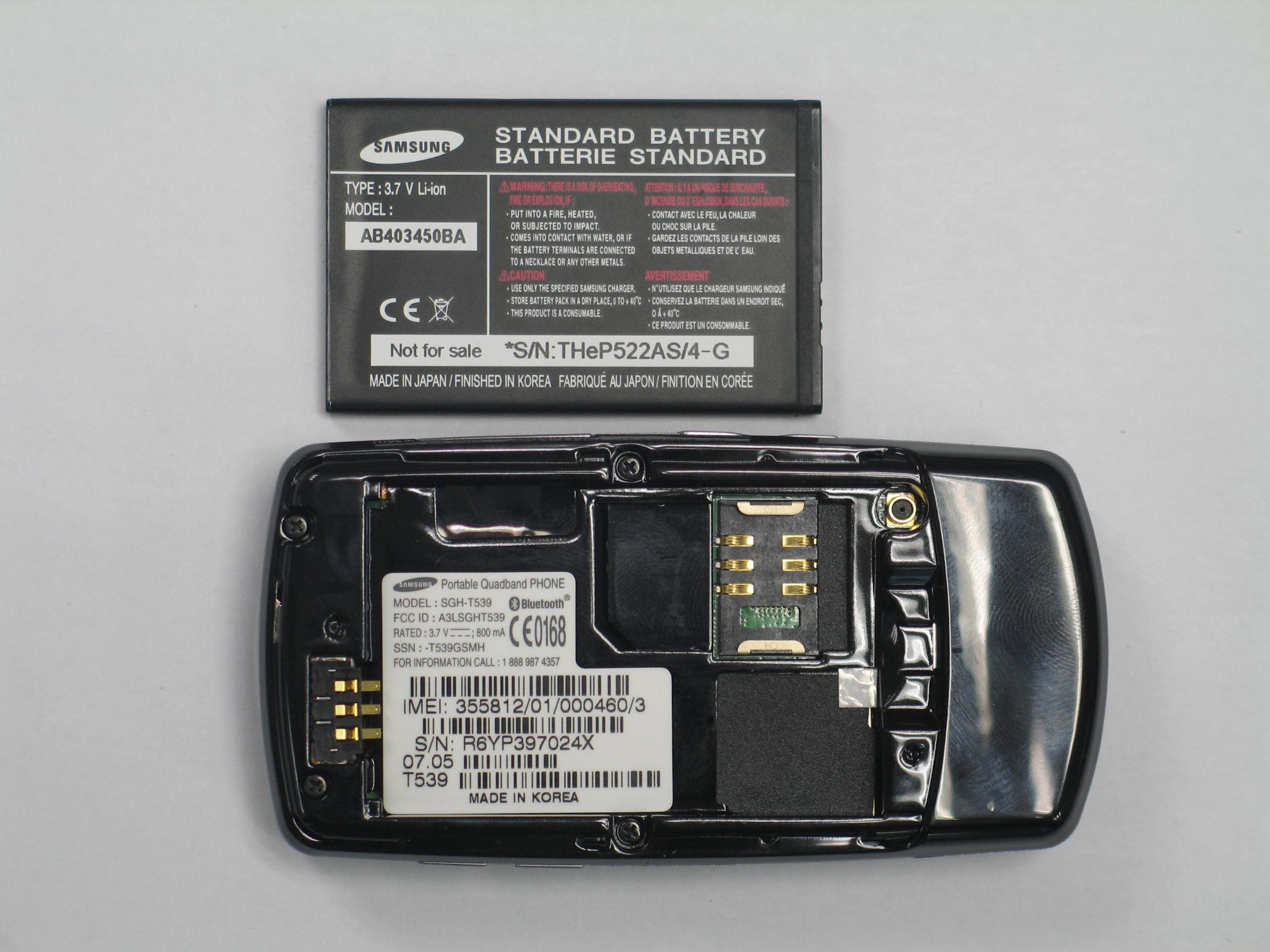 Cellular/ PCS GSM/ EDGE Phone with Bluetooth - FCC ID A3LSGHT539 - Samsung Electronics Co Ltd (1)