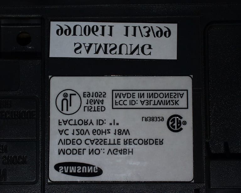 VCR - FCC ID A3LTWIN2K - Samsung Electronics Co Ltd